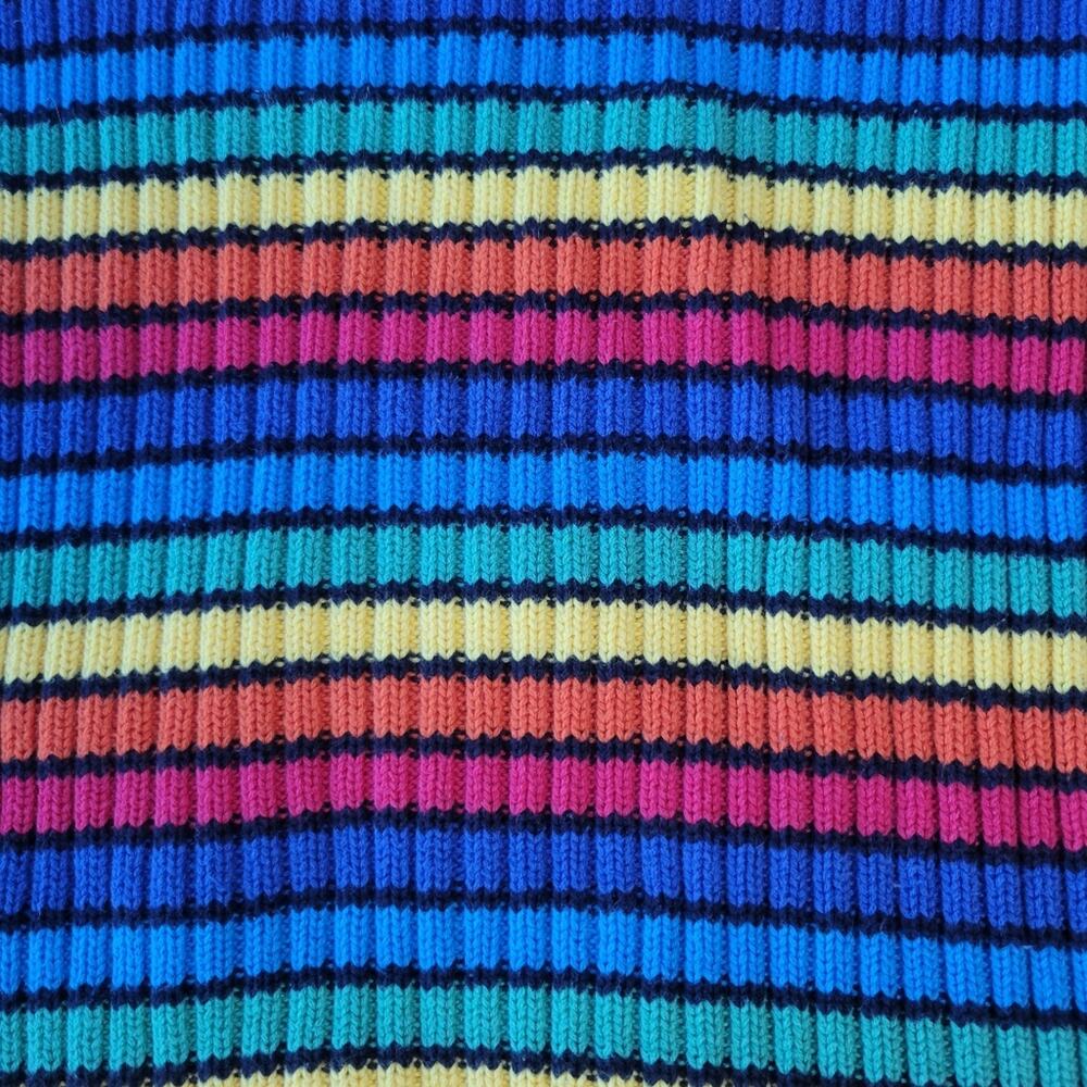 Tommy Hilfiger Rainbow Striped Turtleneck Sweater Large Vintage Y2K - Picture 5 of 8